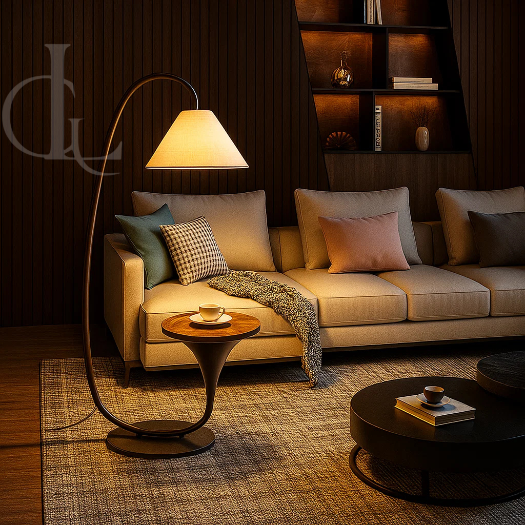 Modern Smart Wood Metal Standing Floor Lamp